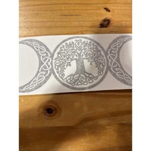 Three Moons Tree Of Life Vinyl Decal Gold. Lg. Unique  10.5"L  5"T. Pagan Celtic